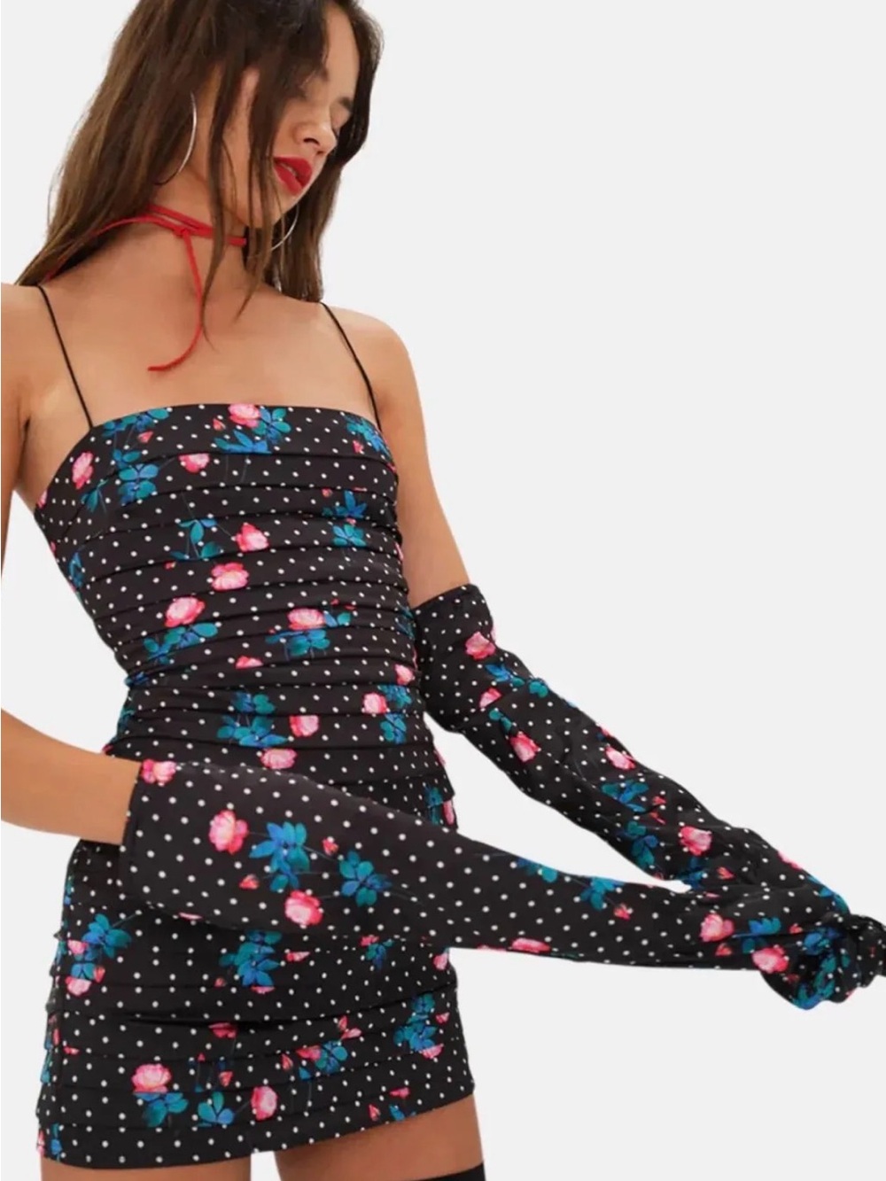 For Love & Lemons Posey Mini Dress Black Rose Print NWT MSRP $279